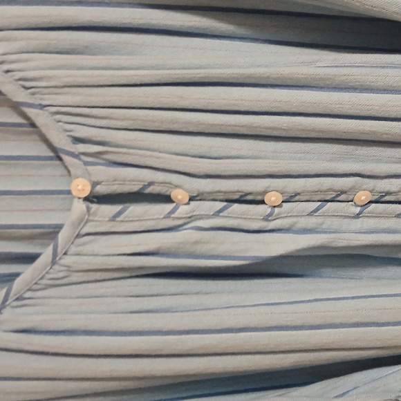 ​J.Crew Blue & White Striped Tie-Waist Shirt Dress - Size M 3/4 Sleeves - Picture 4 of 10